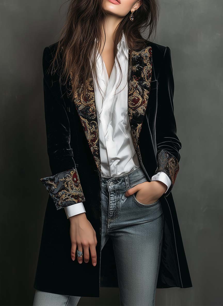 Blazer Leonor negro, de frente