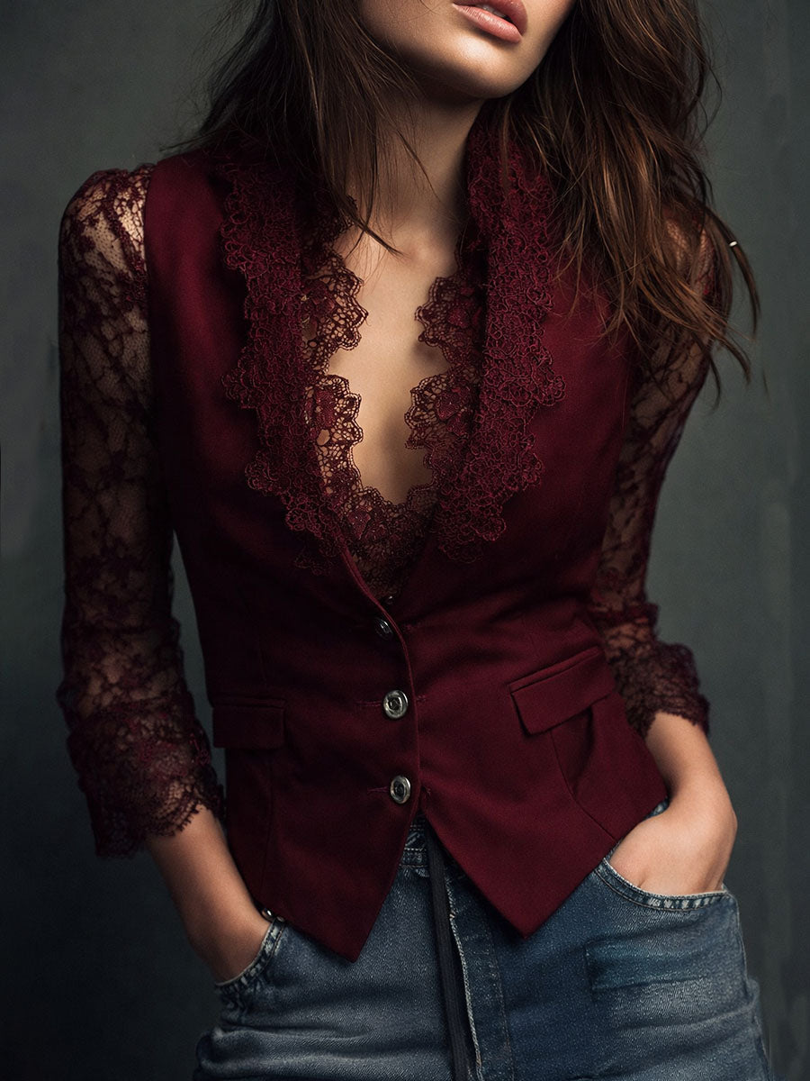 Blazer Nerea en burdeos