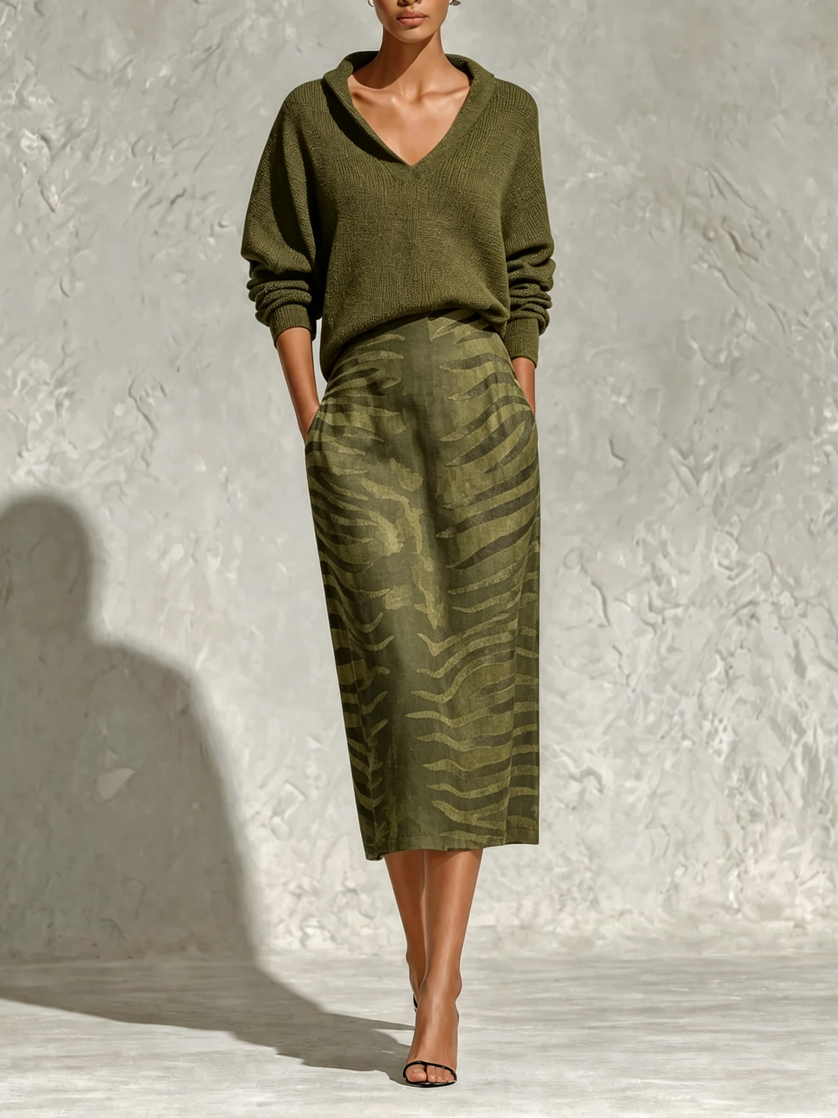 Conjunto Gloria en verde oliva