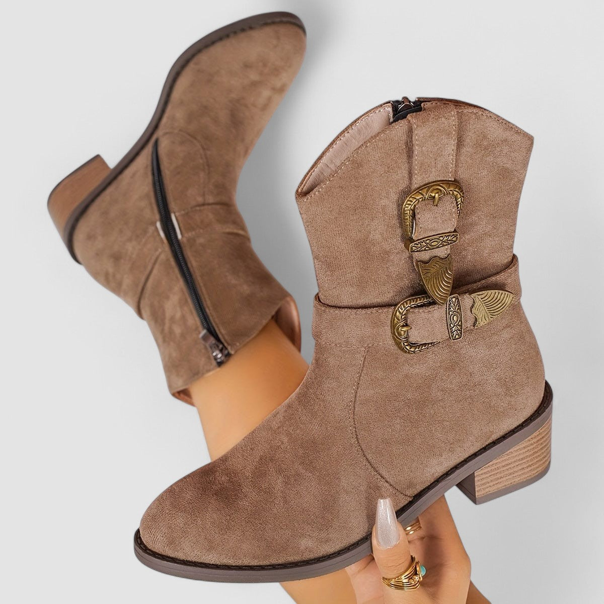 Botas Rosa, vista lateral