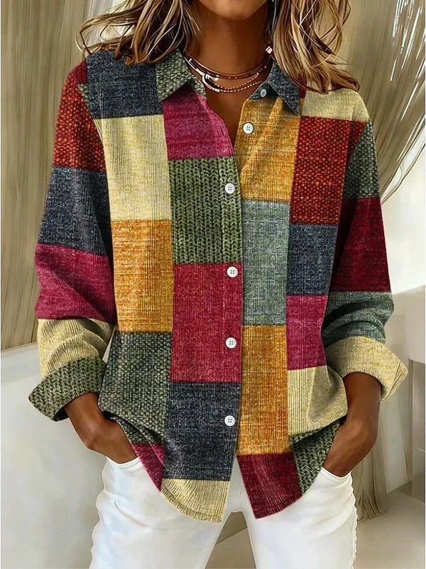 Mónica | Blusa vintage de estampado patchwork