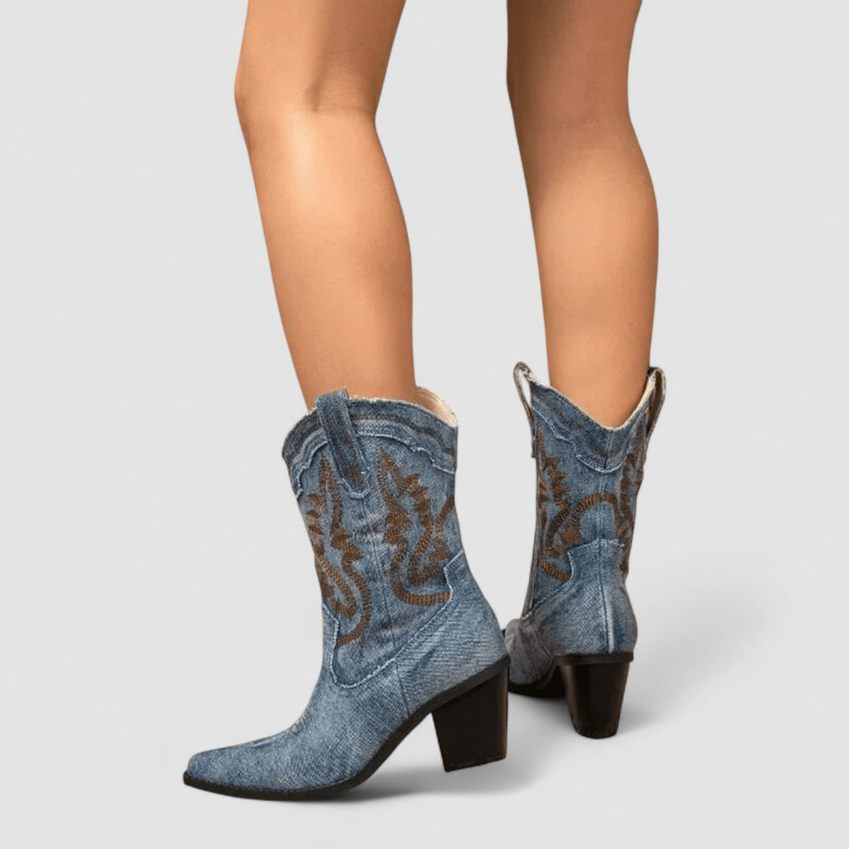 Botines Selena azul vaquero, detalle