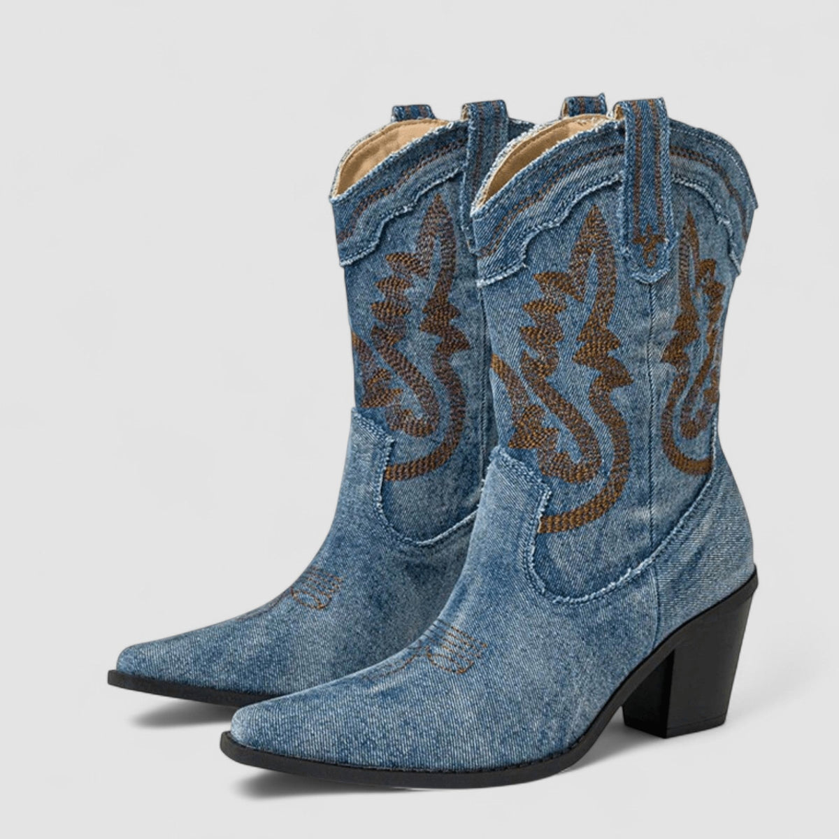 Botines Selena azul vaquero, vista trasera